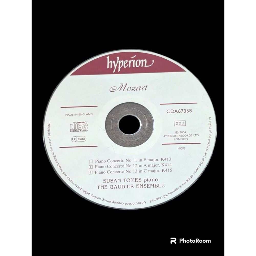 Wolfgang Amadeus Mozart Piano Concerti 11 12 13 CD Import Susan Tomes Hyperion
